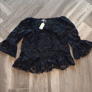 Black Lace Off-the-Shoulder Top